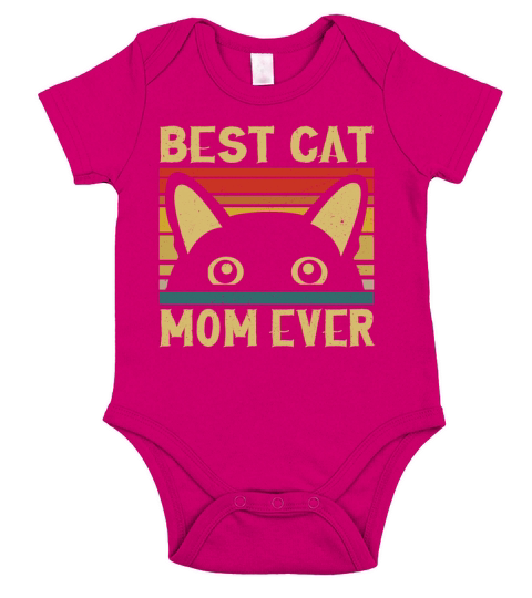 Best Cat Mom Ever Funny Cat Owner Mohers Day Gift Short Sleeve Baby One-Piece