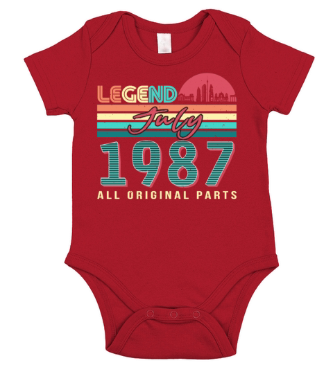 Best Year 1987 July Short Sleeve Baby One-Piece