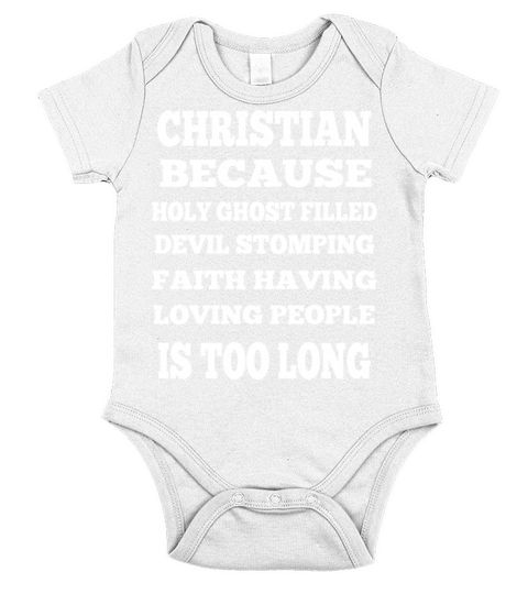 christian because holy ghost filled devil stomping Short Sleeve Baby One-Piece