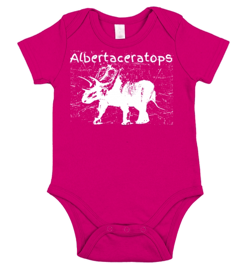 Dinosaur Albertaceratops Carnivorous Funny Vintage Short Sleeve Baby One-Piece