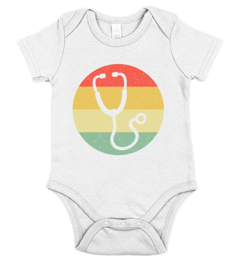 Emergency Nurse ER Medical Icons Stethoscope Short Sleeve Baby One-Piece