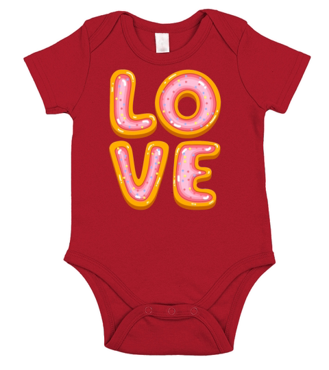 Funny Love Themed Doughnut Donut Lover Short Sleeve Baby One-Piece