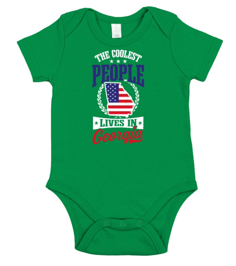 Georgia Peach Coolest People Live Flag Short Sleeve Baby One-Piece