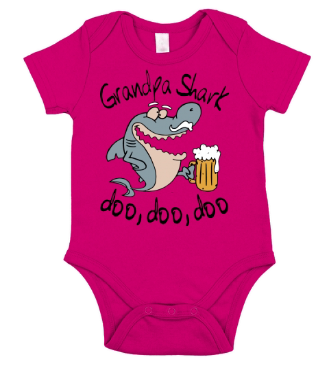 Grandpa Shark Doo Doo Doo Short Sleeve Baby One-Piece