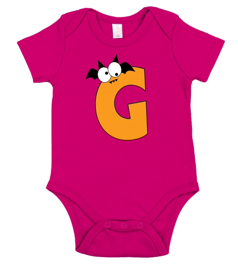 Halloween Alphabets Clipart G Short Sleeve Baby One-Piece