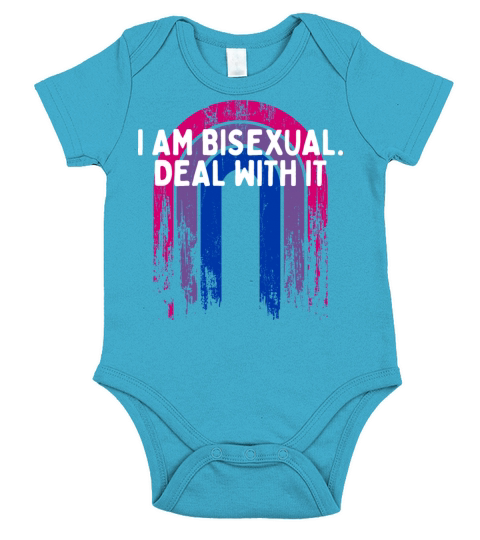 I Am Bisexual Deal with It Bi Sayings Bi Pride Short Sleeve Baby One-Piece