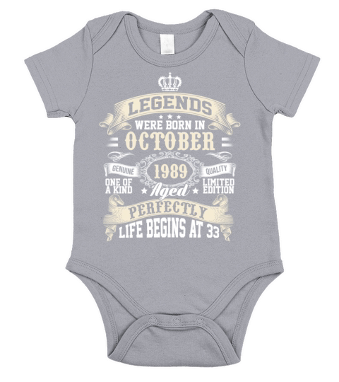 Legends Were Born In October 1989 Short Sleeve Baby One-Piece