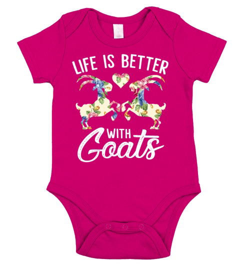 Life Is Better With Goats Funny Goat Lover Women Short Sleeve Baby One-Piece
