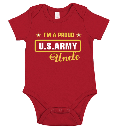 M A Proud Army Uncle Frontside Short Sleeve Baby One-Piece