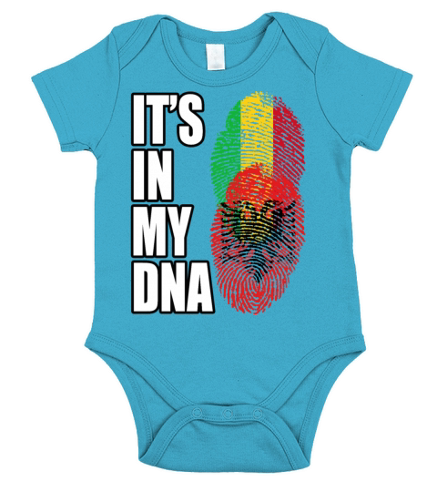 Malian And Albanian Mix Heritage DNA Flag Short Sleeve Baby One-Piece