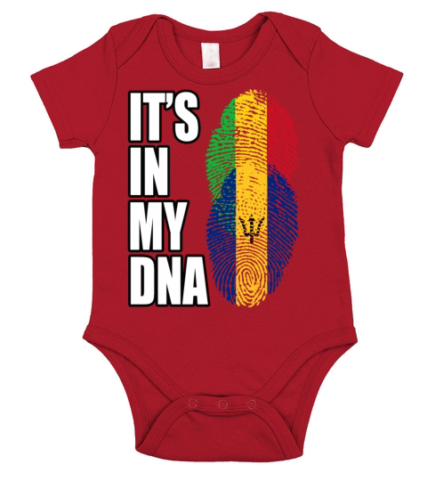 Malian And Barbadian Mix Heritage DNA Flag Short Sleeve Baby One-Piece