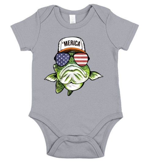 MERICA BASS FISH Short Sleeve Baby One-Piece