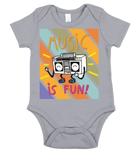 music is fun graphic design funny gift idea Short Sleeve Baby One-Piece