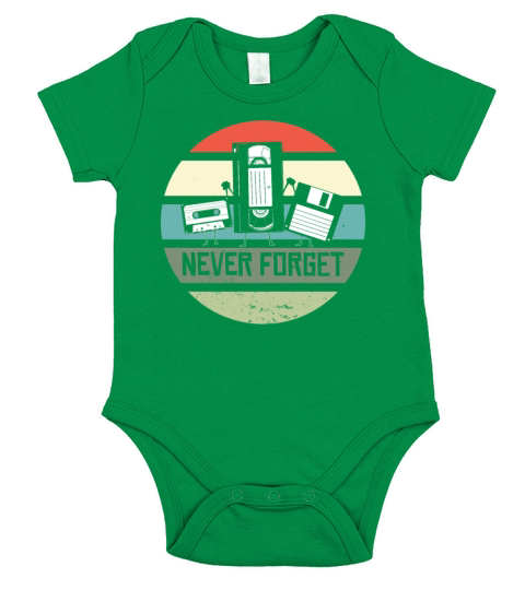 Never forget 80s 90s Short Sleeve Baby One-Piece