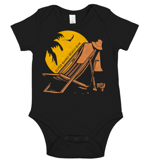 Outer Banks Beach Bum OBX Orange Vintage Short Sleeve Baby One-Piece