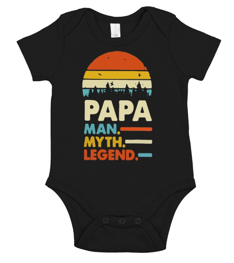 Papa man myth legend vintage shirt Short Sleeve Baby One-Piece