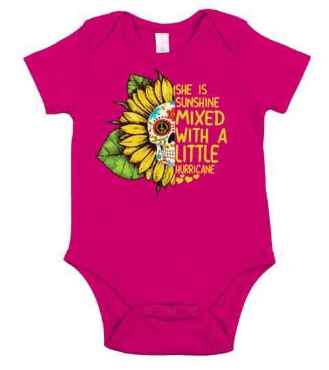 She is Sunshine Mixed With A Little Hurricane Short Sleeve Baby One-Piece