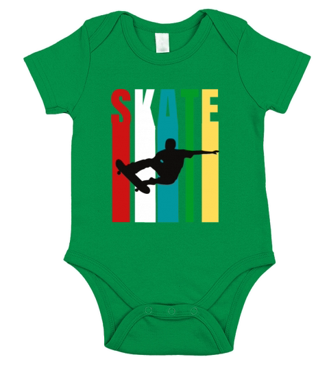 Skateboarder Retro Vintage Design Skateboarding Short Sleeve Baby One-Piece