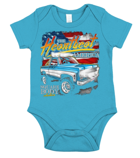 The Heartbeat of America Square Body Short Sleeve Baby One-Piece