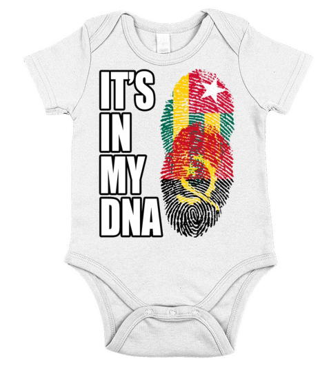 Togolese And Angolan Mix Heritage DNA Flag Short Sleeve Baby One-Piece