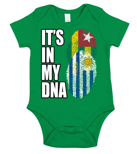 Togolese And Uruguayan Mix Heritage DNA Flag Short Sleeve Baby One-Piece