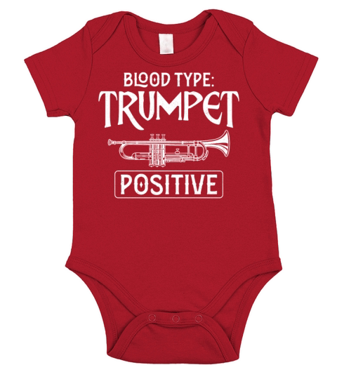 Trumpet Player Vintage Blood Type Short Sleeve Baby One-Piece