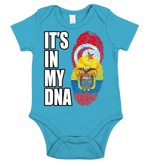 Tunisian And Ecuadorian Mix Heritage DNA Flag Short Sleeve Baby One-Piece