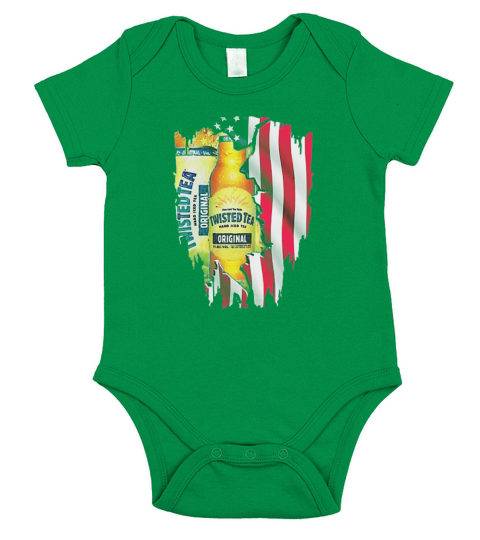 Twisted Tea inside American flag shirt Short Sleeve Baby One-Piece