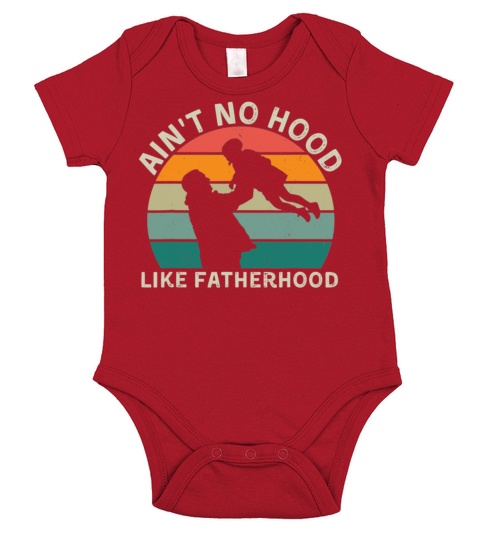 Vintage Dad Father Aint Hood Like Fatherhood Short Sleeve Baby One-Piece