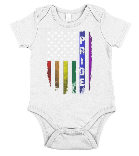 Vintage Lgbt Pride American Flag Gay shirt Short Sleeve Baby One-Piece