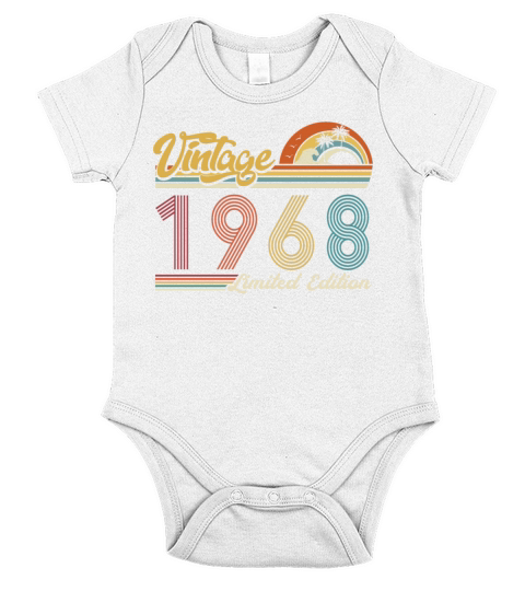 Vintage "Limited Edition" Vintage 1968 Birthday Short Sleeve Baby One-Piece