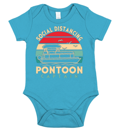 Vintage Social Distancing Pontoon Captain Gift Short Sleeve Baby One-Piece