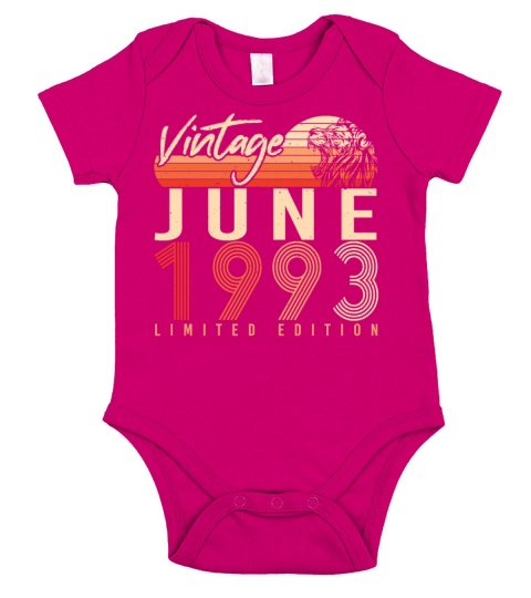 Year Of Birth 1993 In June Short Sleeve Baby One-Piece