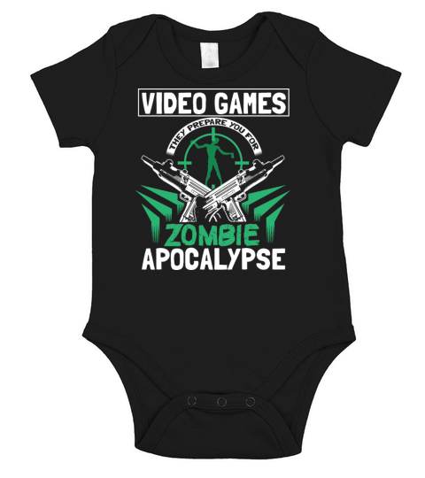 Zombie Apocalypse Gamer Saying Short Sleeve Baby One-Piece