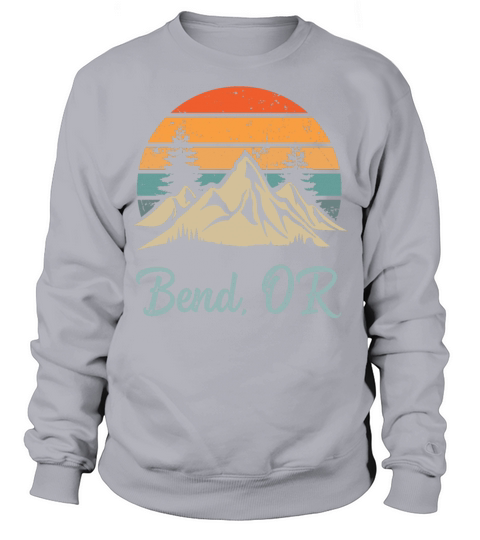 Bend Oregon Retro Vintage Mountain Sunset Outdoors Sweatshirt Unisex