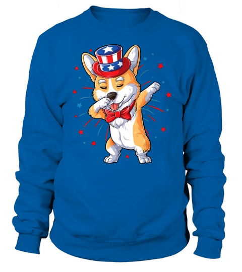 Dabbing Corgi 4th Of July Men Women Usa American Flag Premium Shirt Sweatshirt Unisex