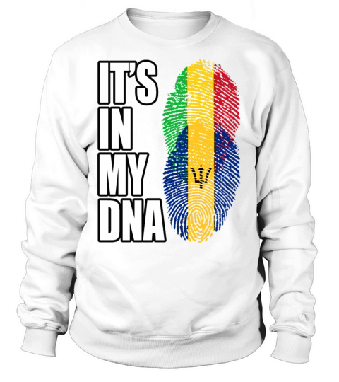 Malian And Barbadian Mix Heritage DNA Flag Sweatshirt Unisex
