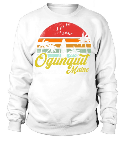Vintage Ogunquit Maine Surfing Retro Surf Humor Sweatshirt Unisex
