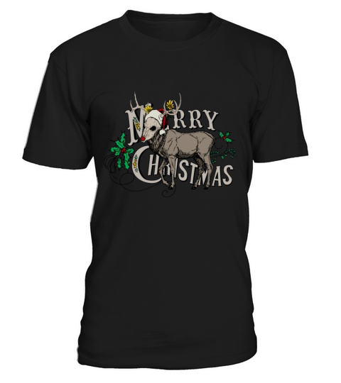 Merry Christmas Zombie Reindeer Skull Gift T-Shirt Unisex