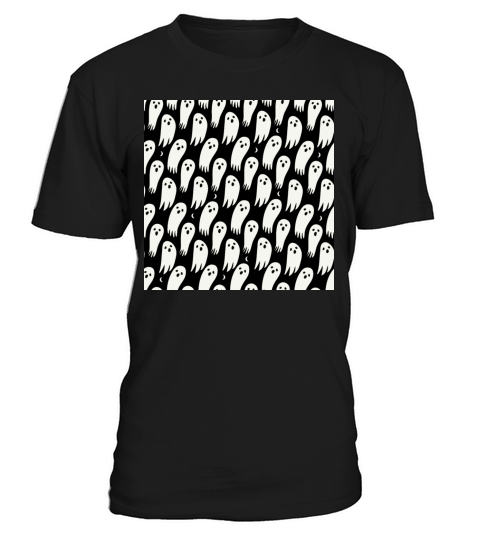 October Halloween Black and White Ghosts T-Shirt Unisex