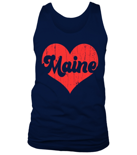 America Citizen US State Flag Heart Love Maine Tank Top Unisex