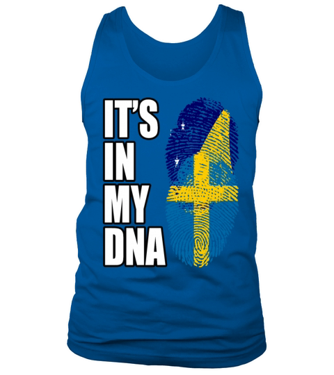 Tokelauan And Swedish Mix Heritage DNA Flag Tank Top Unisex