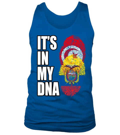 Tunisian And Ecuadorian Mix Heritage DNA Flag Tank Top Unisex