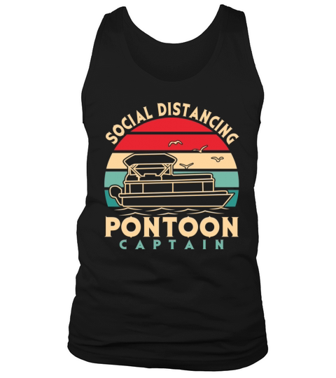 Vintage Social Distancing Pontoon Captain Gift Tank Top Unisex