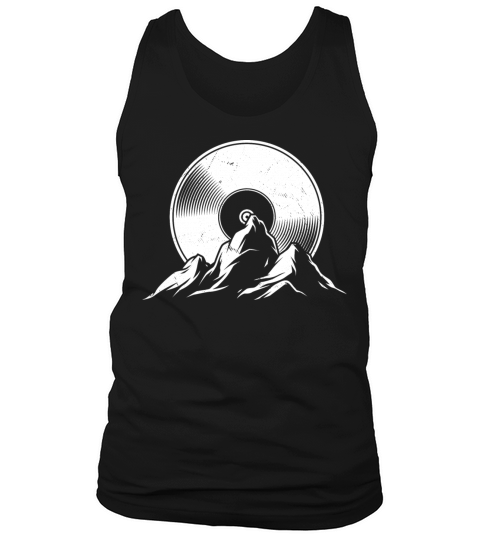 Vinyl Record Mountains Music Vintage Tank Top Unisex