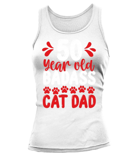 50 Year Old Cat Dad Funny Cat Father 50th Birthday Tank top Woman
