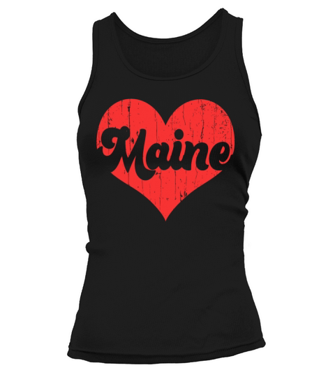 America Citizen US State Flag Heart Love Maine Tank top Woman