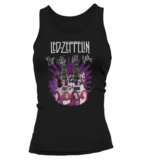 Led Zeppelin signatures two guitar shirt Tank top Woman