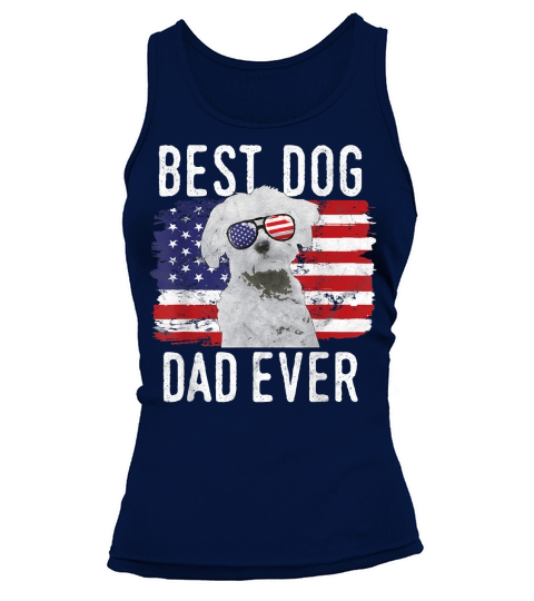 Mens American Flag Best Dog Dad Ever Maltese USA T-Shirt Tank top Woman
