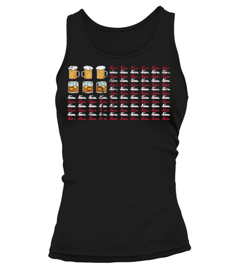 Pontoon Boat American Flag Bourbon Beer 4th of Tank top Woman